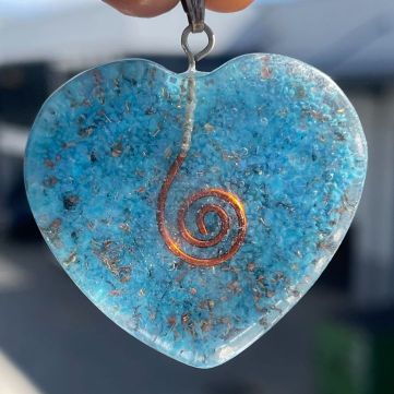 Orgonite Blue Howlite Pendant - Heart Orgonite Blue Howlite Pendant - Heart